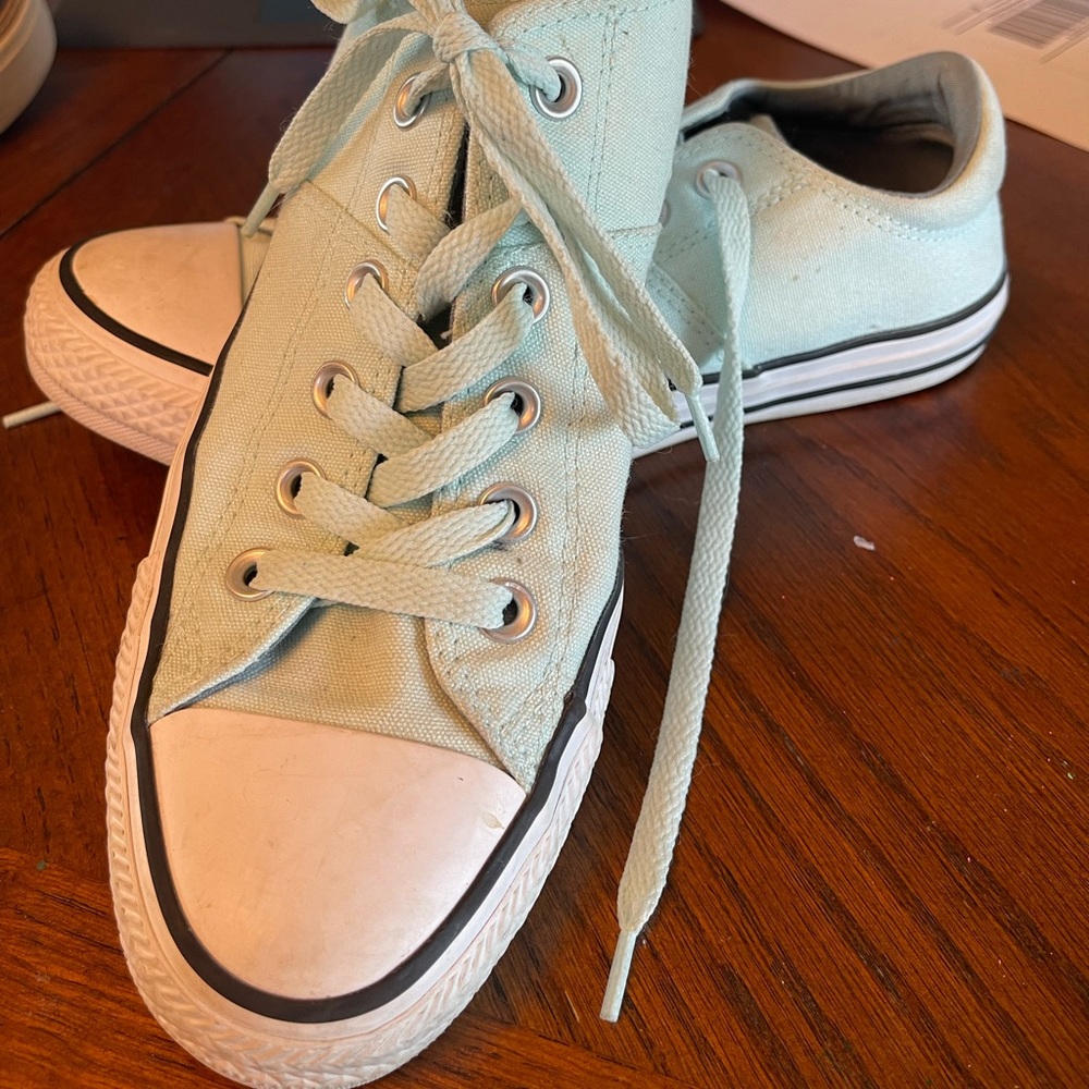 Mint green converse sneakers
